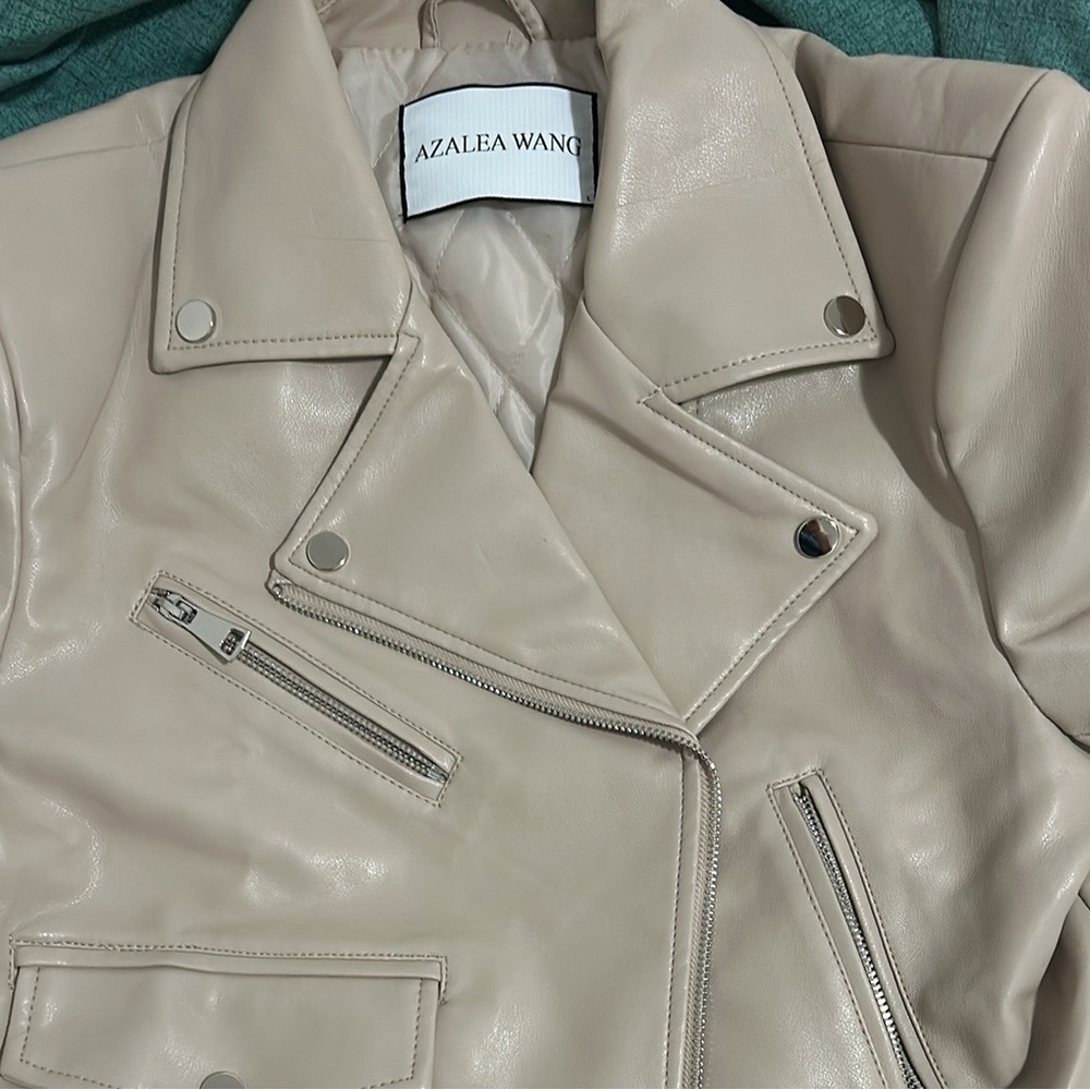 AZALEA WANG Vegan Leather Moto Jacket
